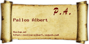 Pallos Albert névjegykártya